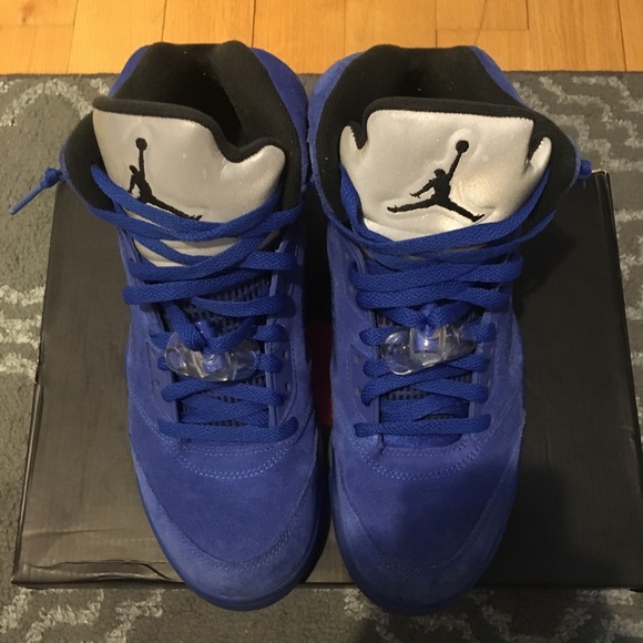 Air Jordan 5 blue suede 9/10 condition size 9 - Picture 2 of 7